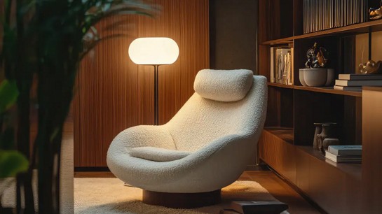 A luz direcionada, bem posicionada, além de não cansar a vista, deixa o ambiente mais aconchegante.