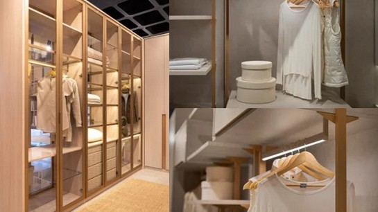 Um closet bem iluminado dá a sensação de leveza e praticidade.